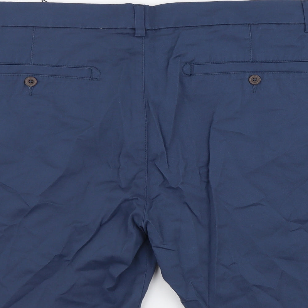 NEXT Mens Blue Cotton Chino Shorts Size 44 in L9 in Regular Button