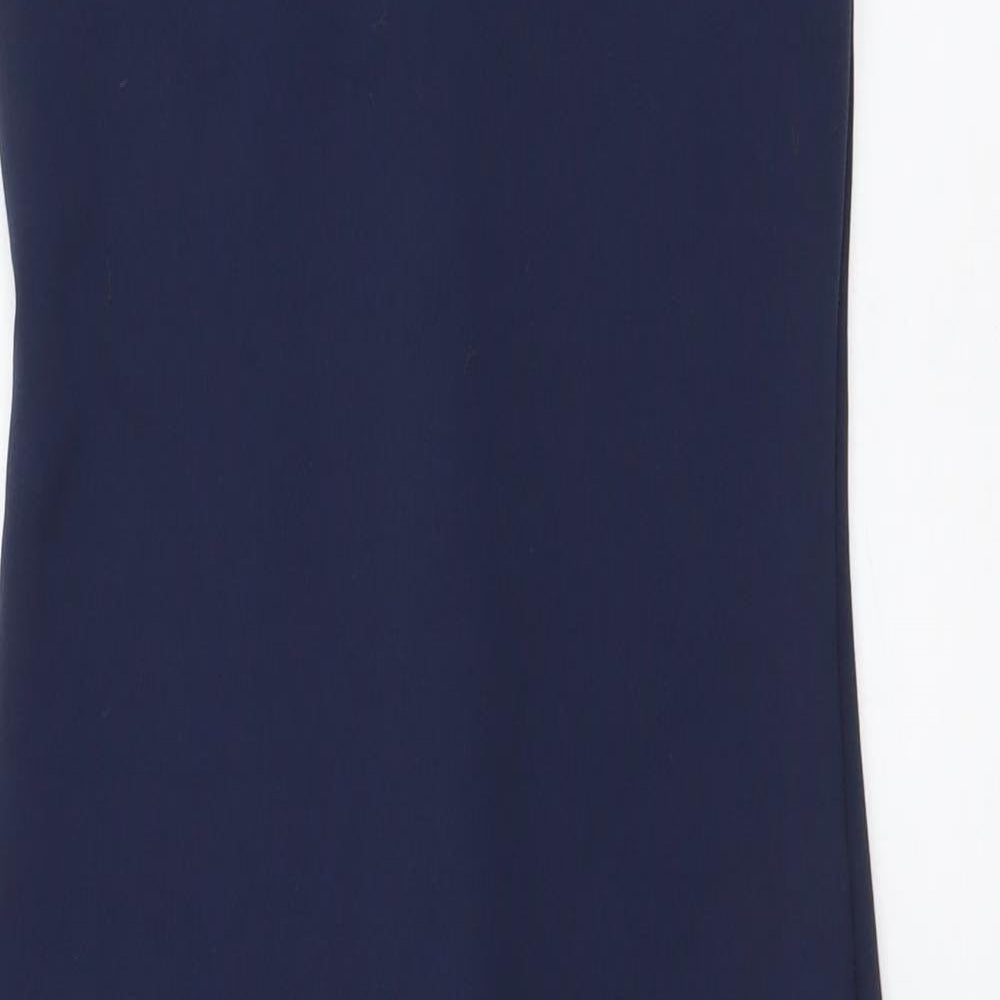 Missguided Womens Blue Polyester Bodycon Size 6 V-Neck Zip