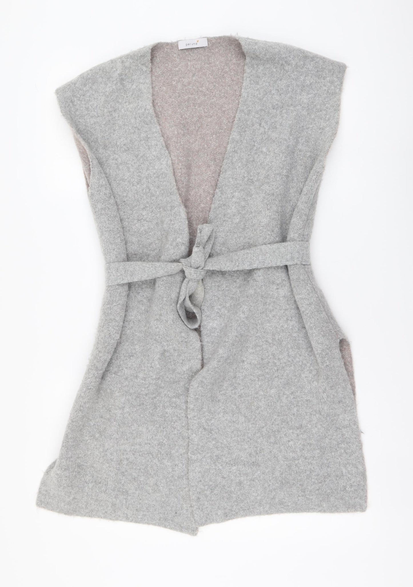 Per Una Womens Grey V-Neck Acrylic Cardigan Jumper Size S
