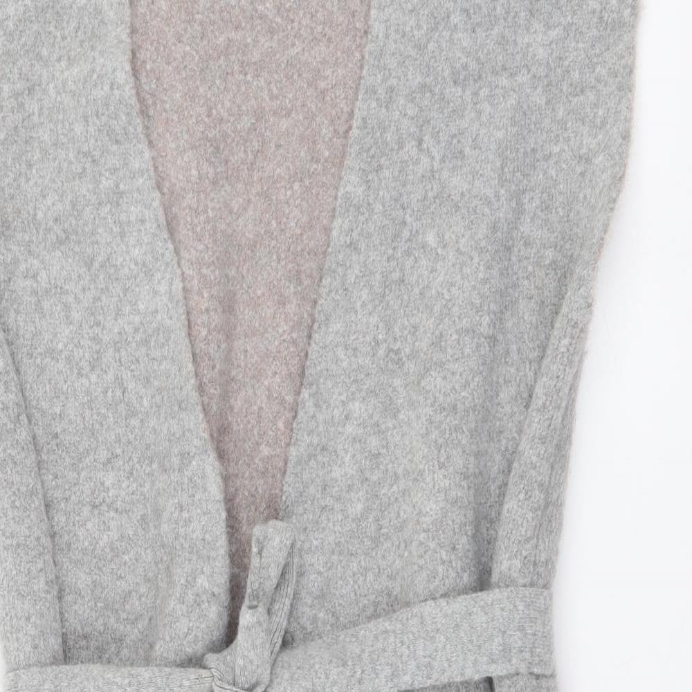 Per Una Womens Grey V-Neck Acrylic Cardigan Jumper Size S