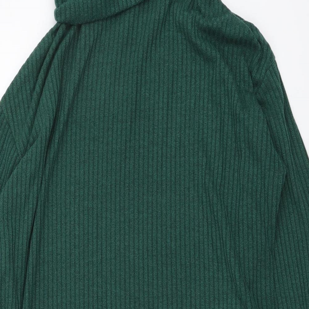 SheIn Womens Green Roll Neck Polyester Tunic Jumper Size S