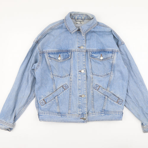 Topshop Womens Blue Jacket Size 6 Button