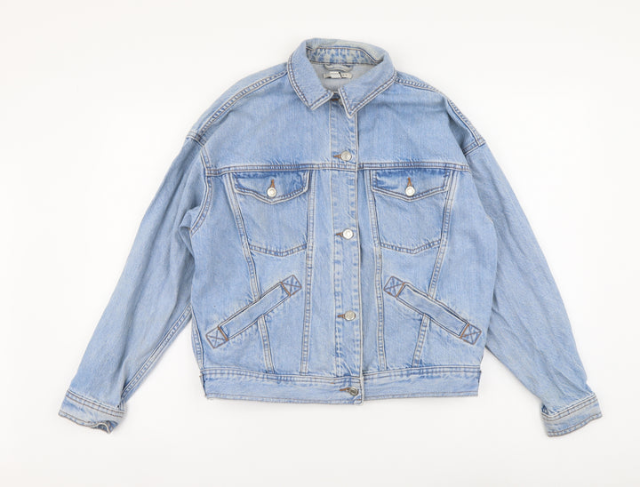 Topshop Womens Blue Jacket Size 6 Button