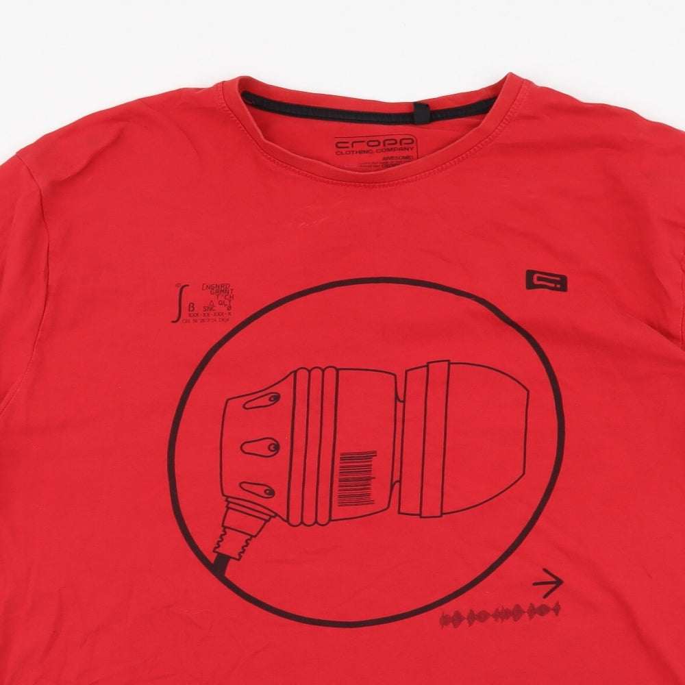Corpp Mens Red Cotton T-Shirt Size 2XL Round Neck