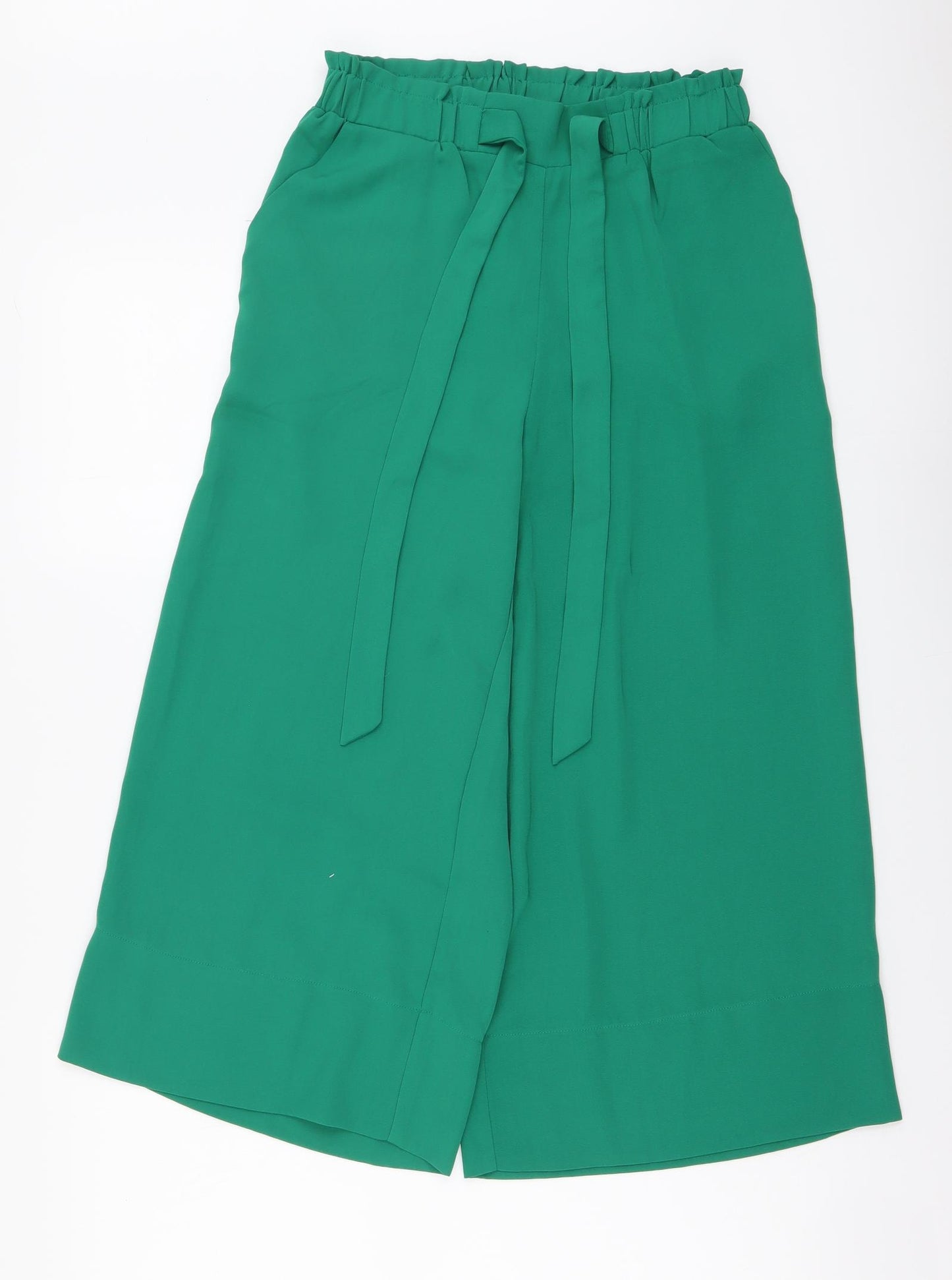 SheIn Womens Green Polyester Cropped Trousers Size S L21 in Regular Drawstring