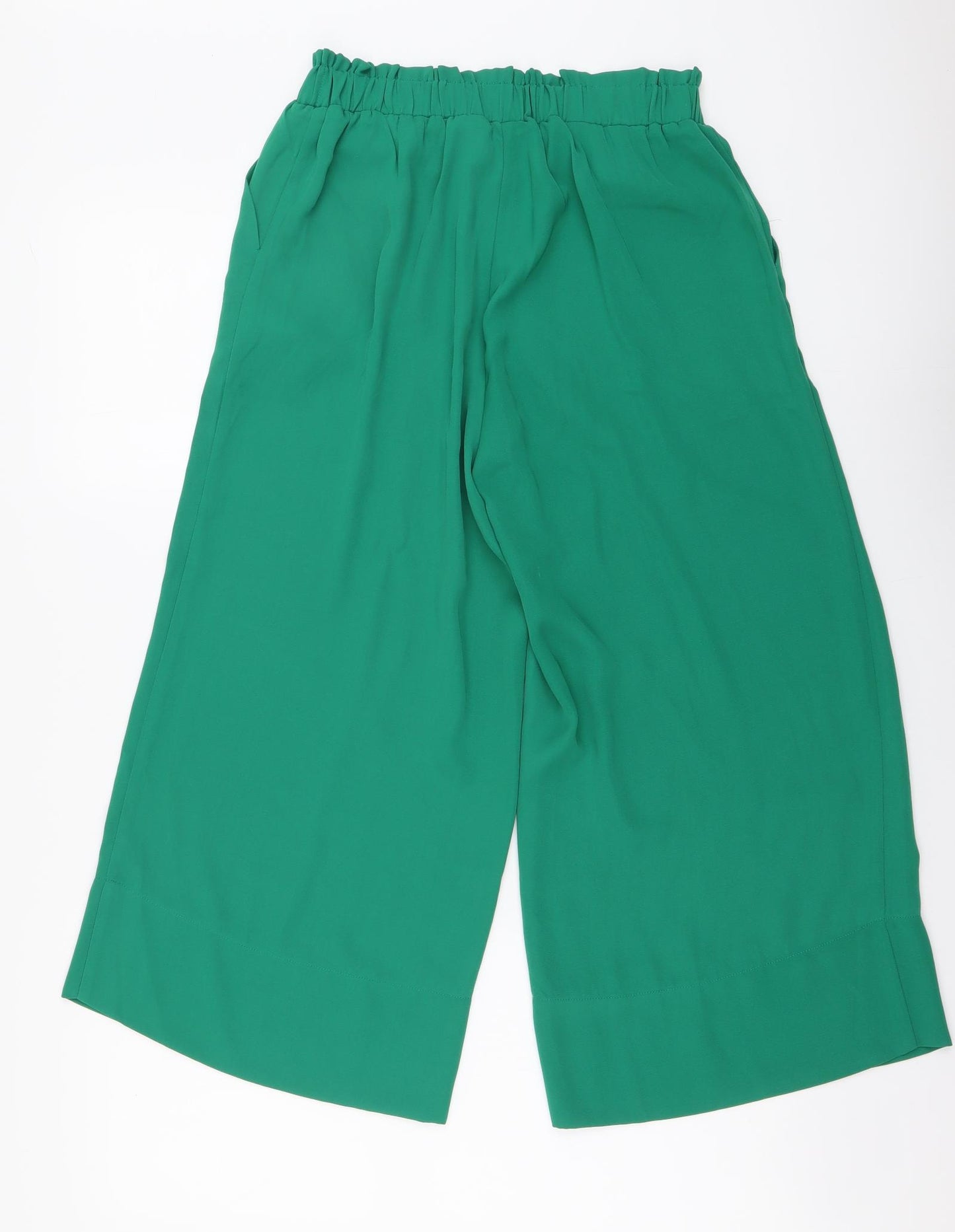 SheIn Womens Green Polyester Cropped Trousers Size S L21 in Regular Drawstring