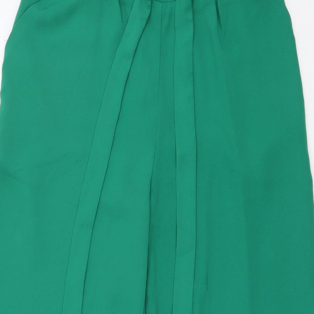 SheIn Womens Green Polyester Cropped Trousers Size S L21 in Regular Drawstring