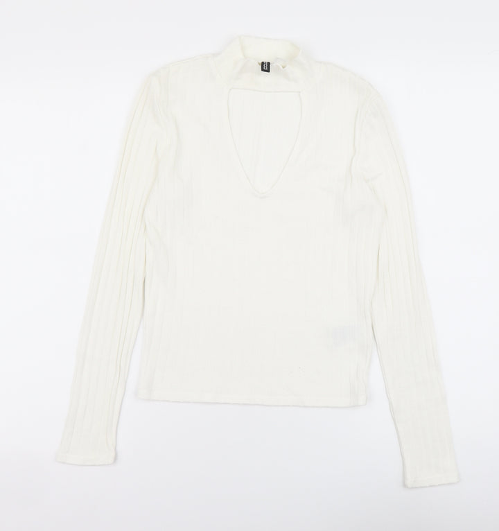 H&M Womens Ivory Polyester Basic Blouse Size S Halter