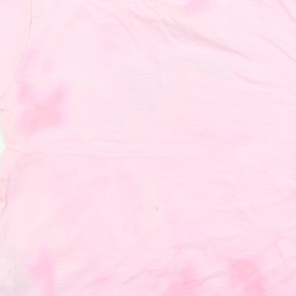 NEXT Girls Pink Cotton Basic Polo Size 4-5 Years Round Neck Pullover - Unicorn