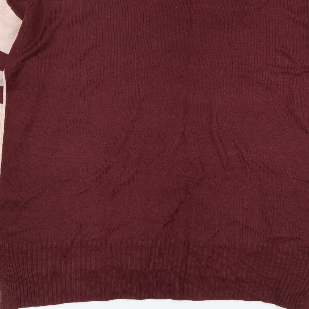 NEXT Womens Pink Round Neck Acrylic Pullover Jumper Size XS