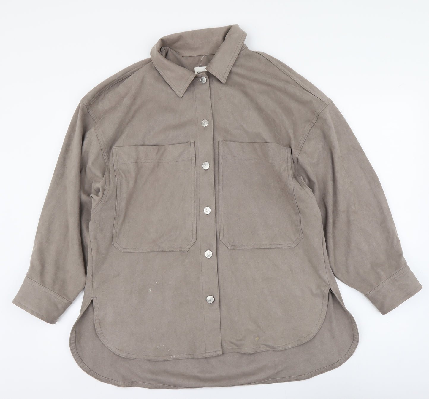 Zara Womens Grey Jacket Size S Button - Shirt Jacket