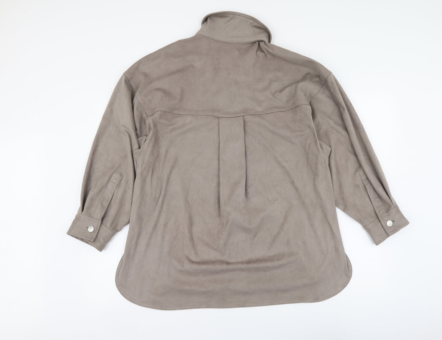 Zara Womens Grey Jacket Size S Button - Shirt Jacket