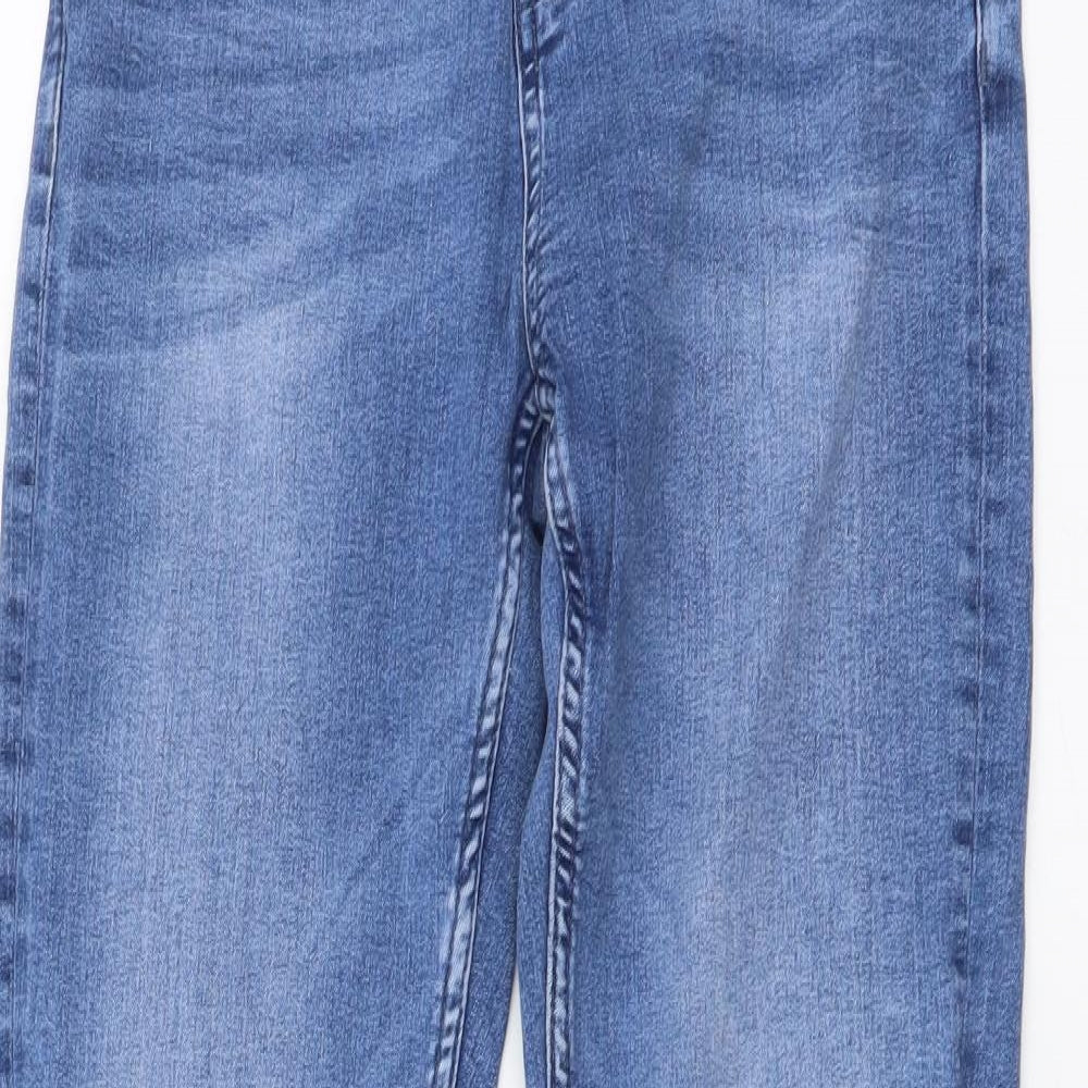 Marks and Spencer Womens Blue Cotton Skinny Jeans Size 10 L29 in Regular Button