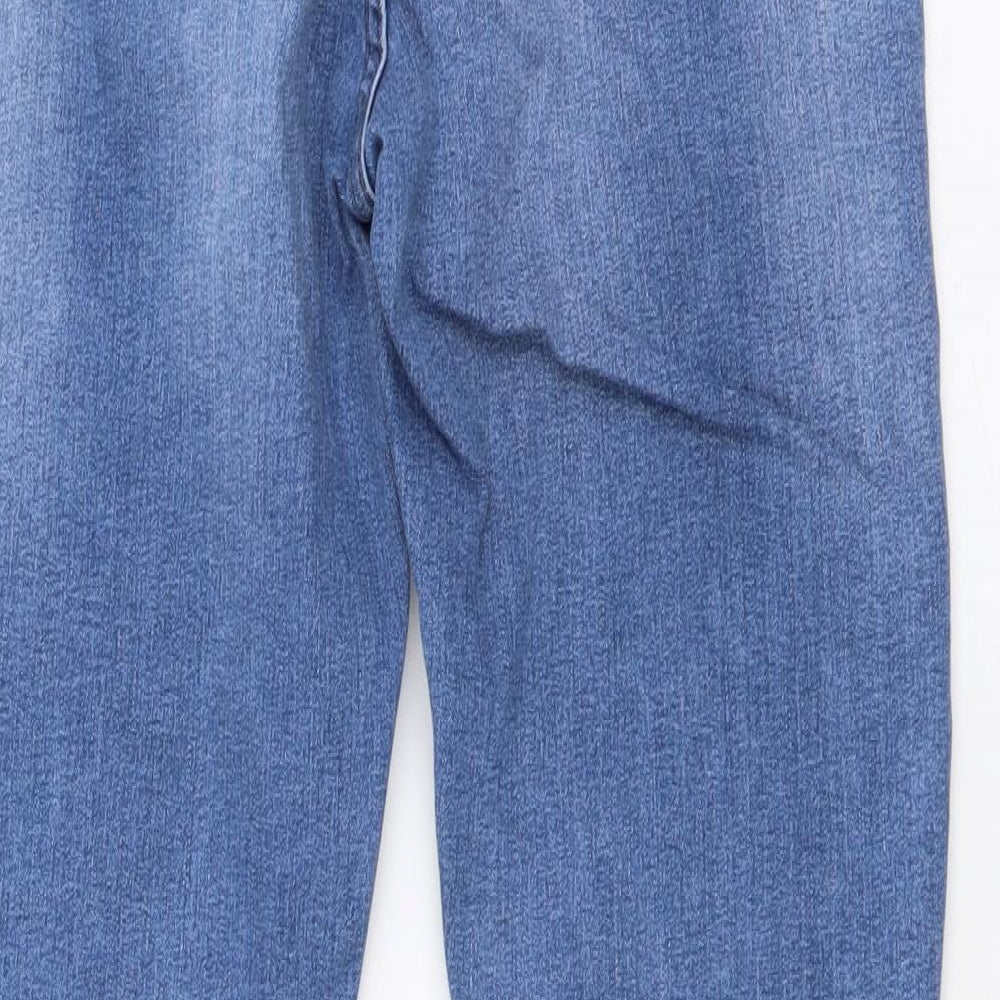 Marks and Spencer Womens Blue Cotton Skinny Jeans Size 10 L29 in Regular Button