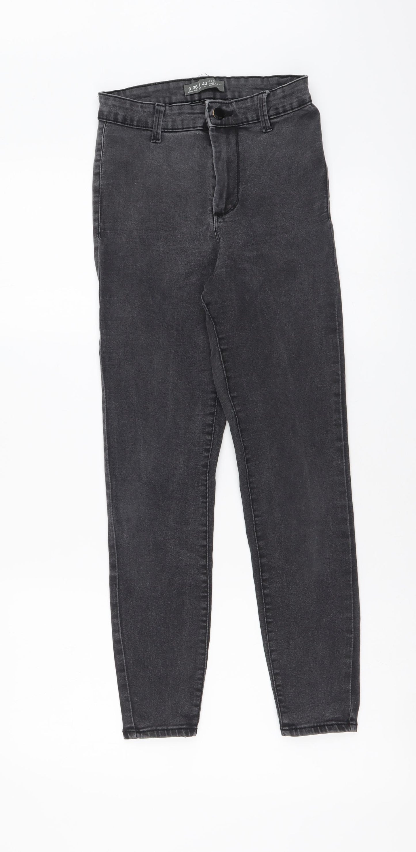 Denim & Co. Womens Grey Cotton Skinny Jeans Size 8 L25 in Regular Button