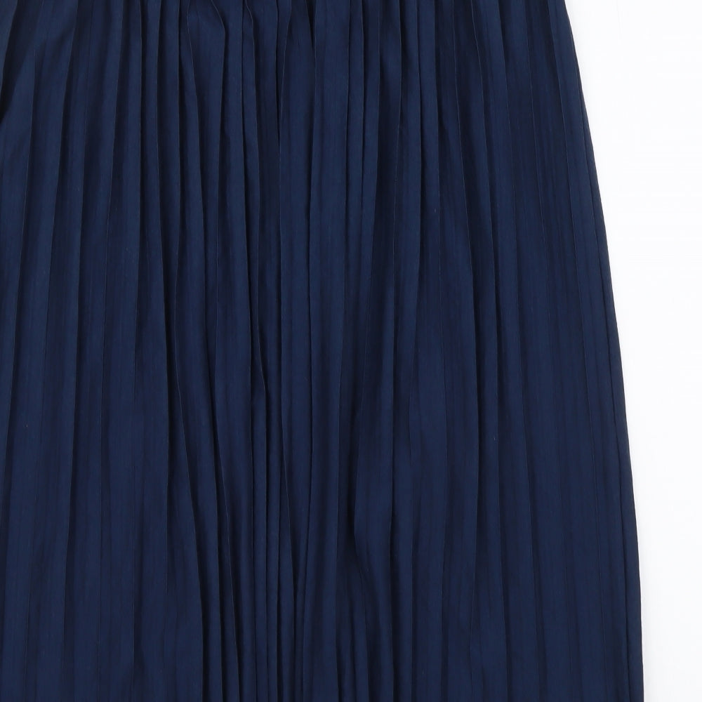 Simply Be Womens Blue Polyester Pleated Skirt Size 14 Drawstring