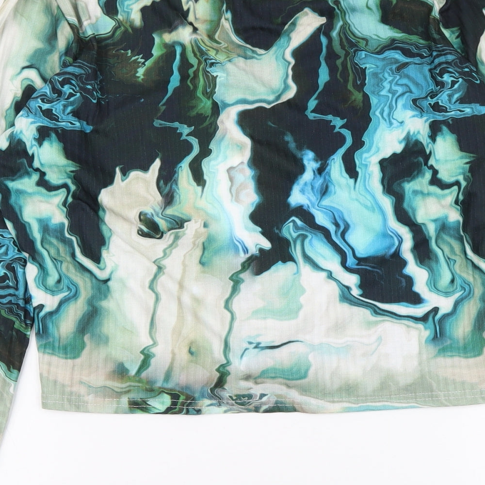 George Womens Multicoloured Geometric Polyester Basic Blouse Size 18 V-Neck