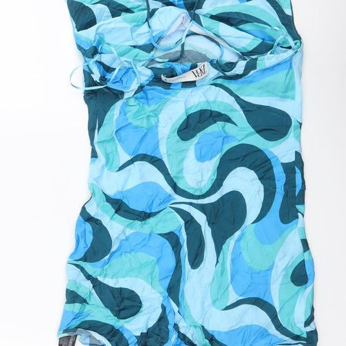 Zara Womens Blue Geometric Polyester Camisole Blouse Size XS Sweetheart