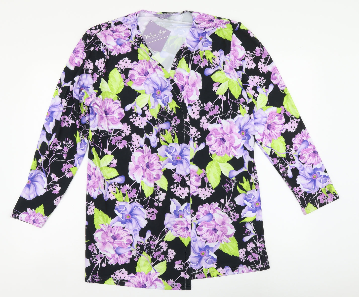 Michele Hope Womens Multicoloured Floral Polyester Basic Blouse Size 18 V-Neck - Ladies Wear