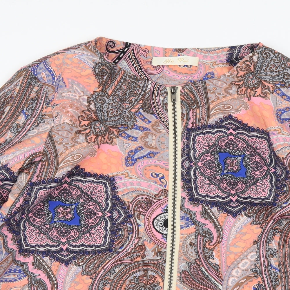 Ya Pei Womens Multicoloured Paisley Polyester Full Zip Hoodie Size S Zip