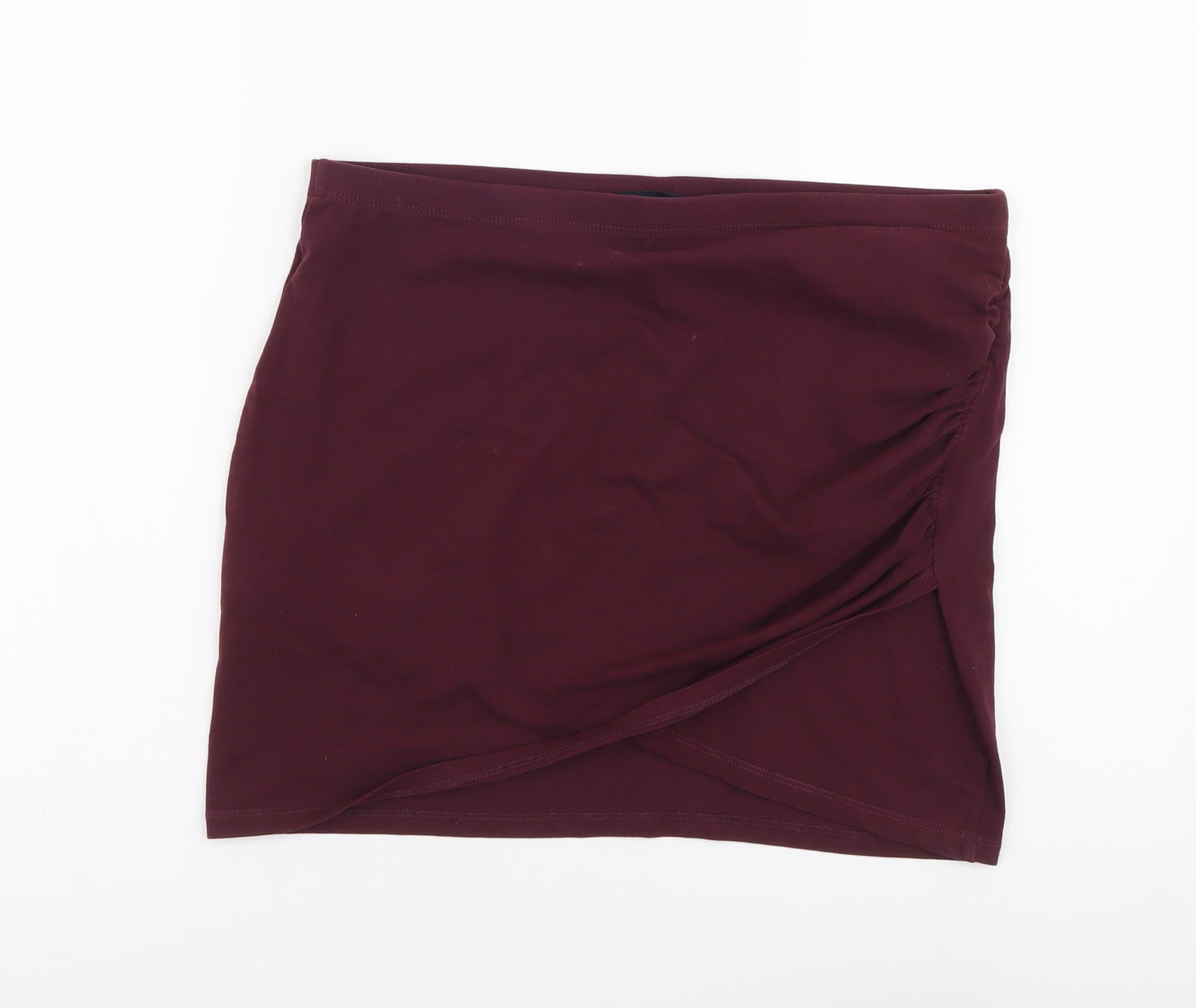 H&M Womens Purple Cotton Mini Skirt Size M Regular Drawstring