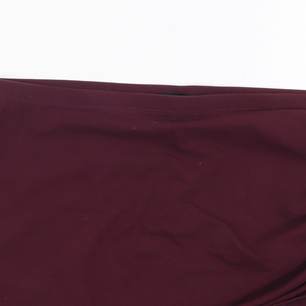 H&M Womens Purple Cotton Mini Skirt Size M Regular Drawstring