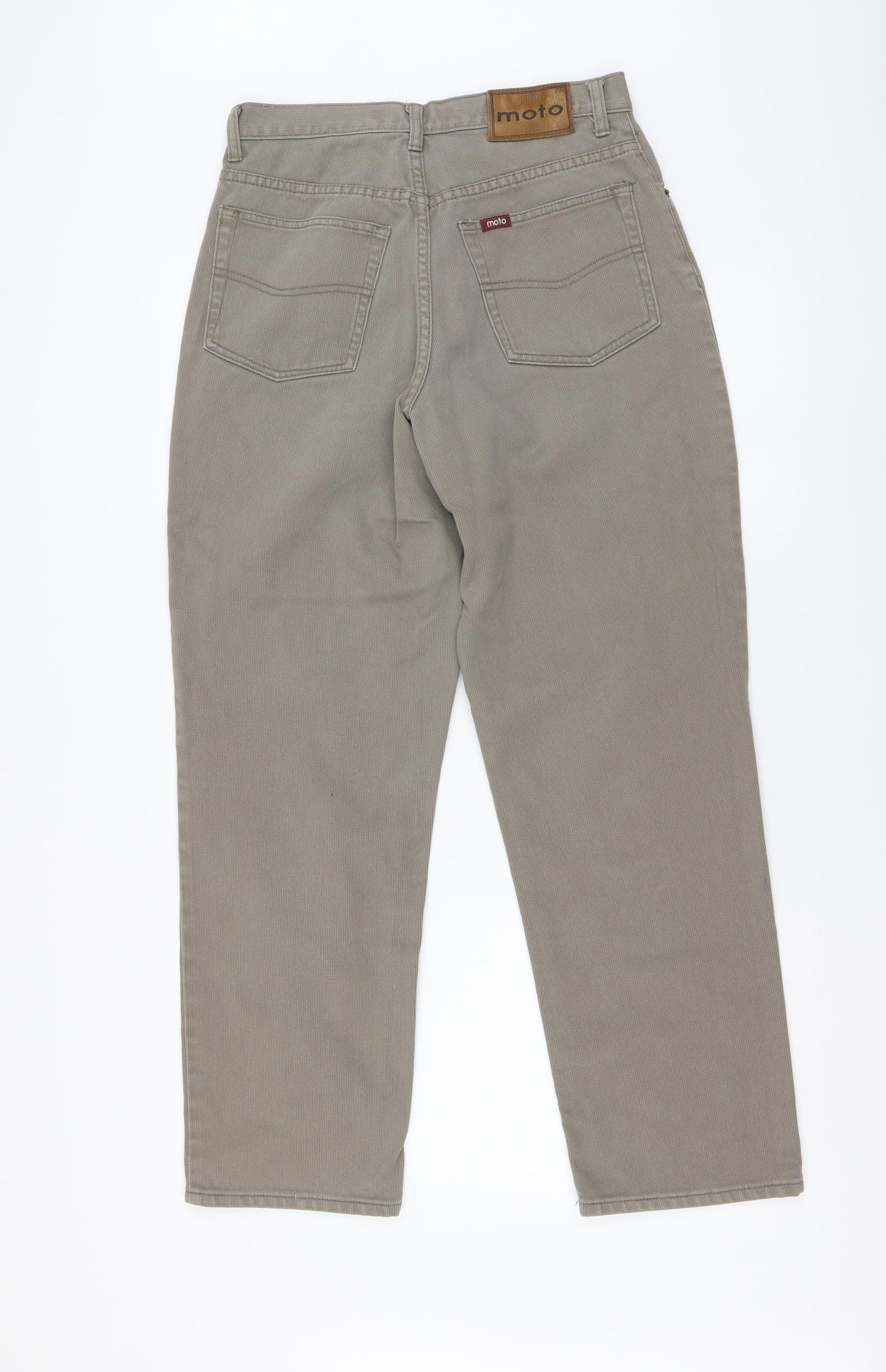 Moto Mens Beige Cotton Straight Jeans Size 30 in L29 in Regular Button