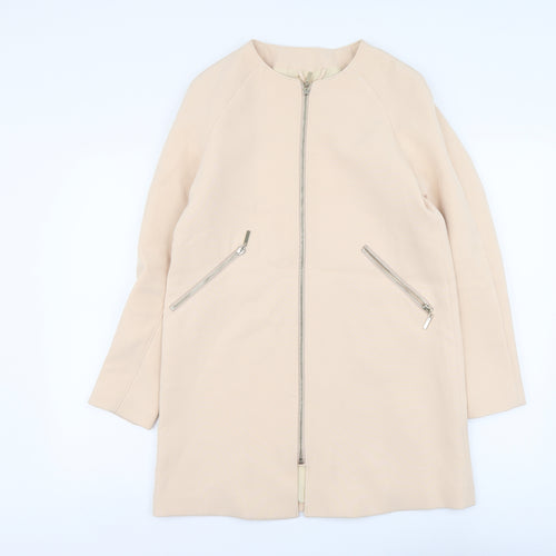 H&M Womens Beige Jacket Coat Size S Zip