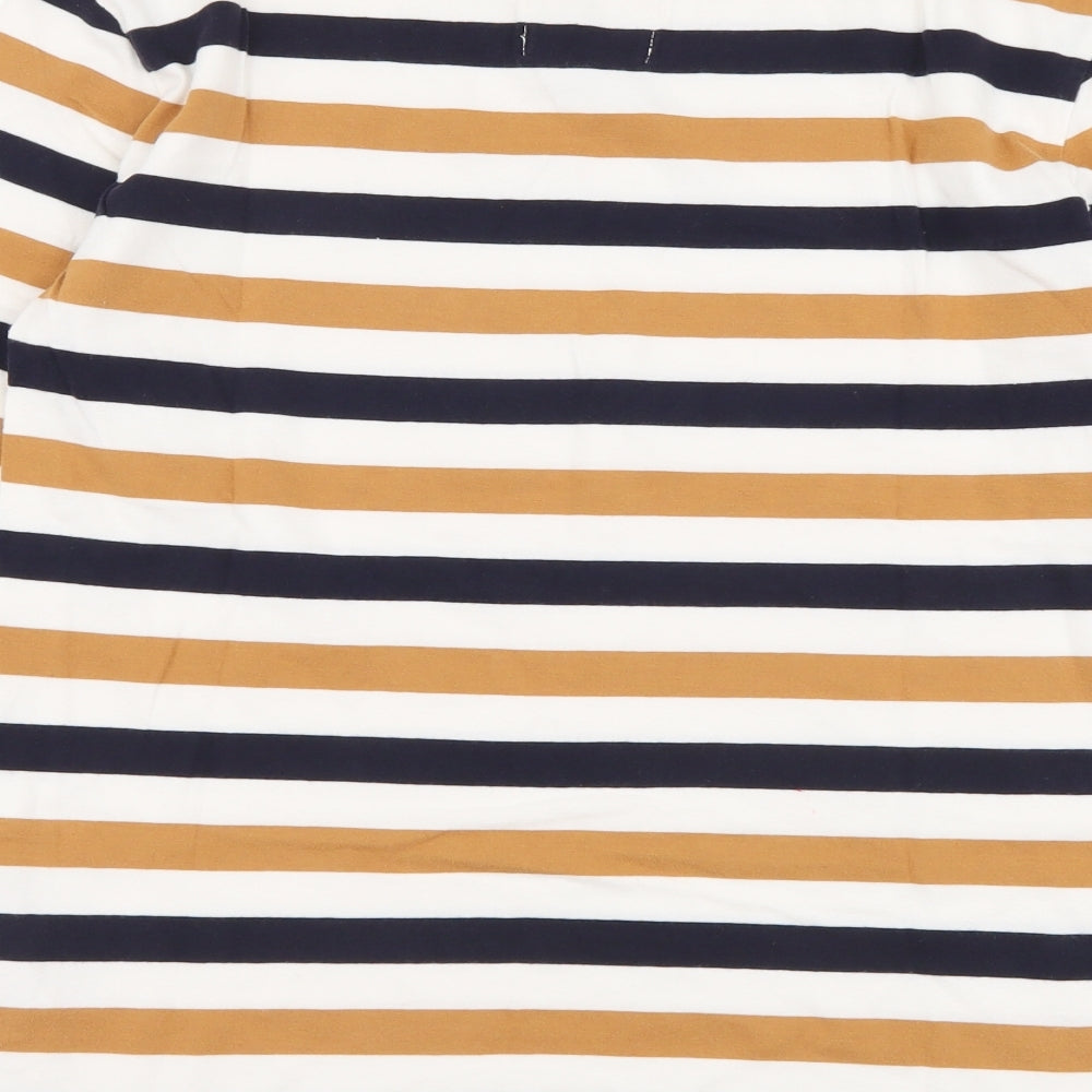 Seasalt Womens Multicoloured Striped Cotton Basic T-Shirt Size S Round Neck