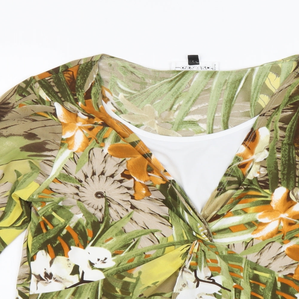 Gerard Womens Multicoloured Floral Polyester Basic Blouse Size 16 Round Neck