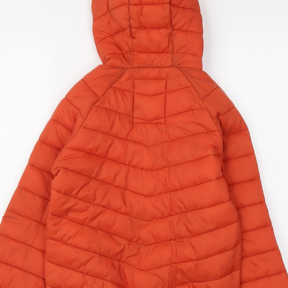Marks and Spencer Boys Orange Jacket Coatigan Size 7-8 Years Zip