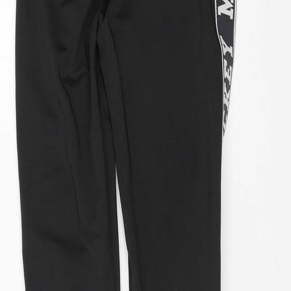 F&F Girls Black Polyester Jogger Trousers Size 7-8 Years Regular Pullover - Mickey Mouse Leggings