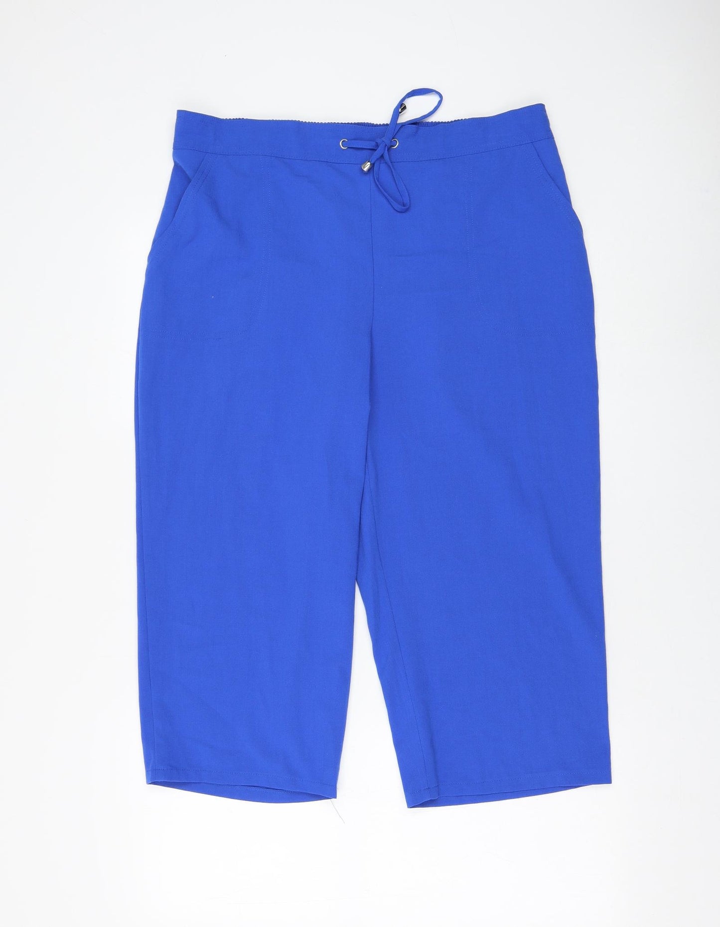 Matalan Womens Blue Viscose Culotte Shorts Size 12 L20 in Regular Drawstring