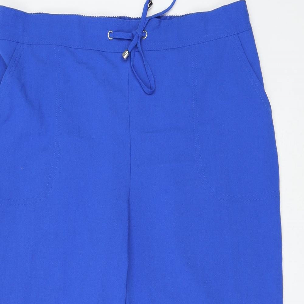 Matalan Womens Blue Viscose Culotte Shorts Size 12 L20 in Regular Drawstring