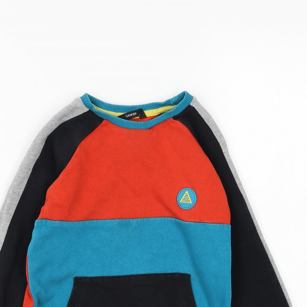 George Boys Multicoloured Colourblock Cotton Pullover Sweatshirt Size 3-4 Years Pullover