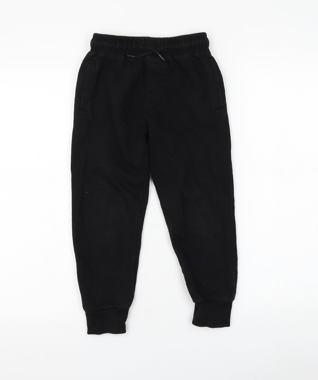 Firetrap Boys Black Cotton Jogger Trousers Size 6-7 Years Regular Drawstring