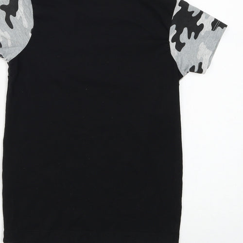 Matalan Boys Black Camouflage Cotton Basic T-Shirt Size 6 Years Round Neck Pullover - World Wide