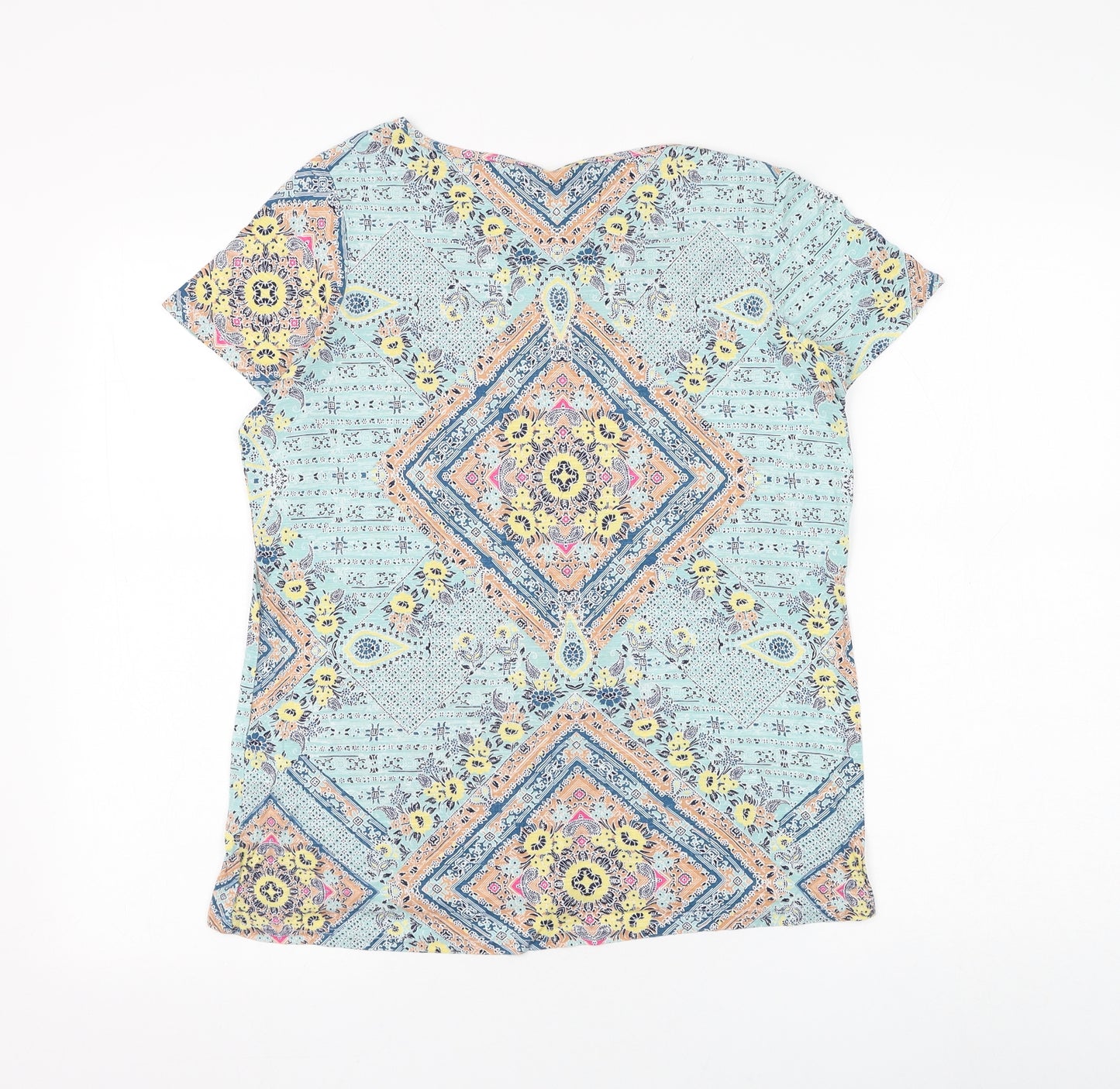 George Womens Multicoloured Paisley Viscose Basic T-Shirt Size 12 Round Neck