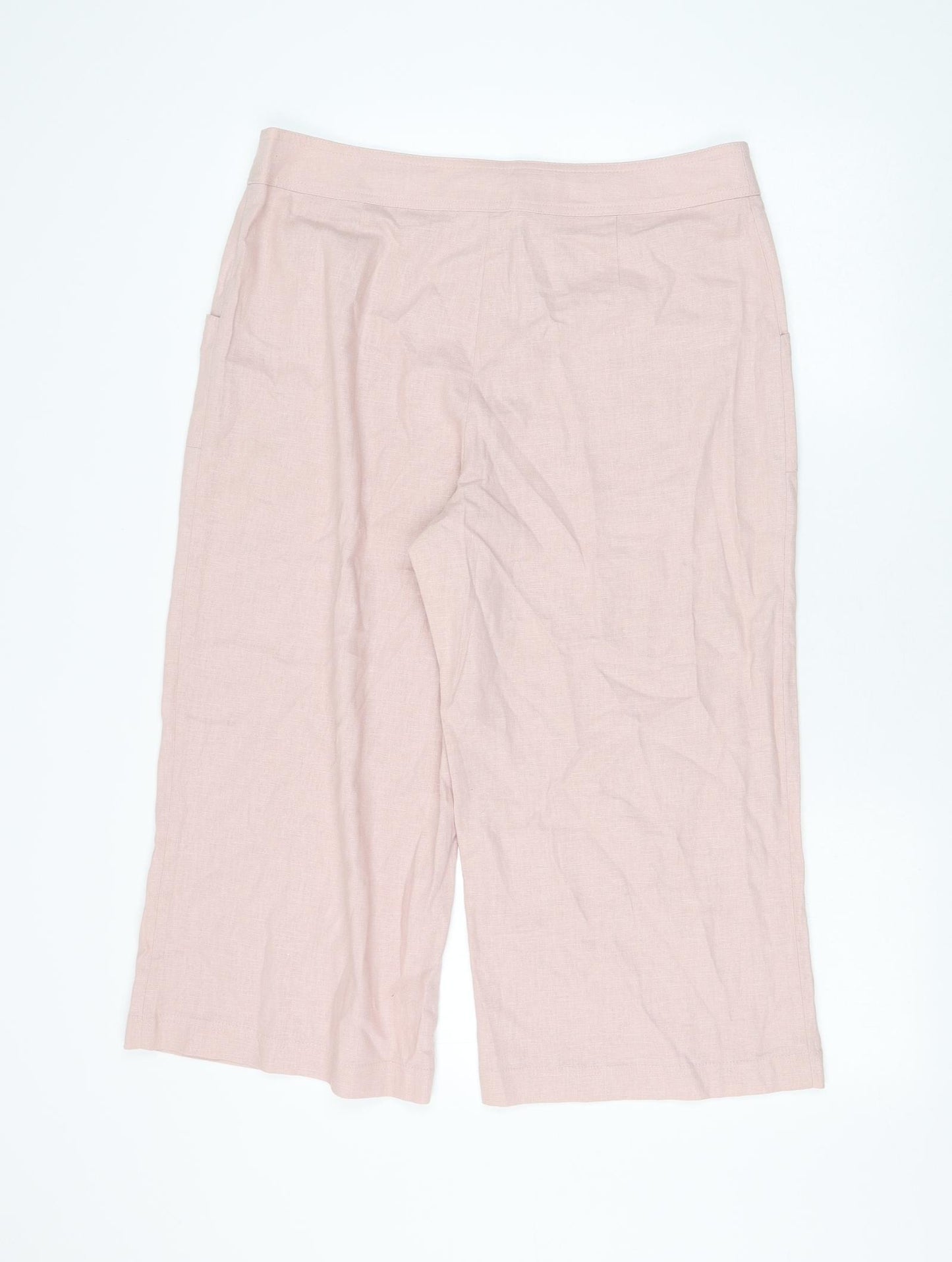 Preworn Womens Pink Polyester Bermuda Shorts Size 16 L20 in Regular Zip