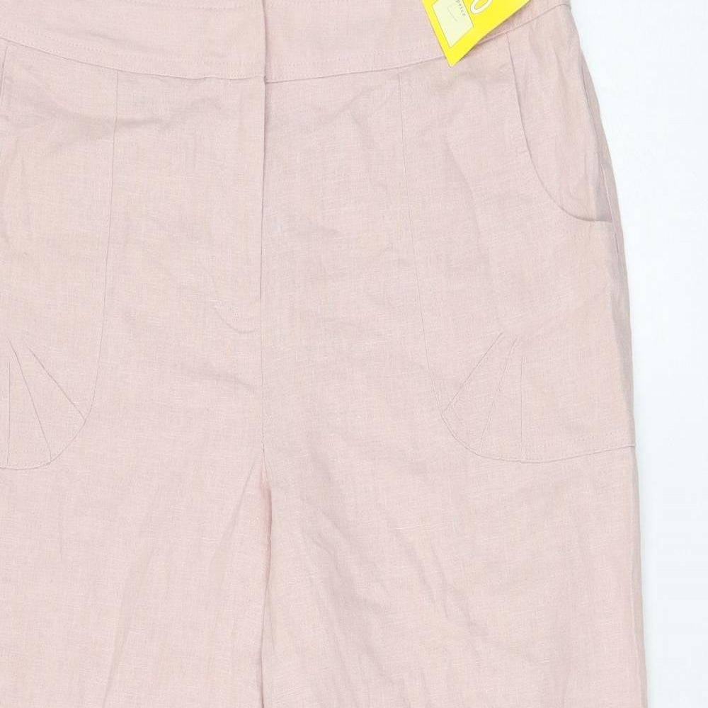 Preworn Womens Pink Polyester Bermuda Shorts Size 16 L20 in Regular Zip