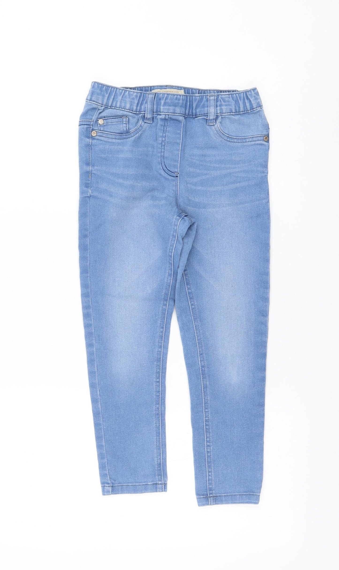 NEXT Girls Blue Cotton Skinny Jeans Size 8 Years Regular Pullover