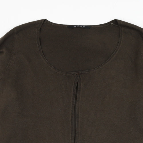 essence Womens Green Round Neck Polyester Cardigan Jumper Size XL