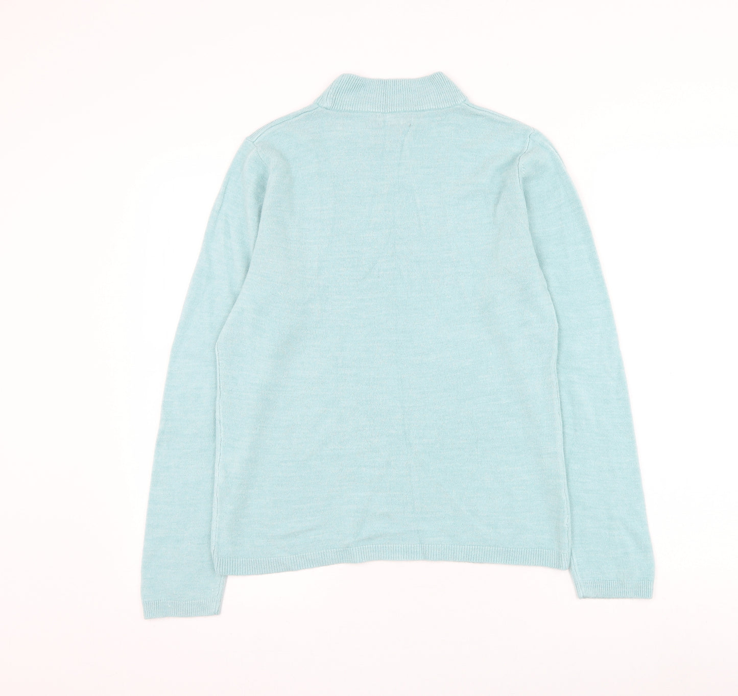 Matalan Womens Blue Mock Neck Acrylic Pullover Jumper Size 14