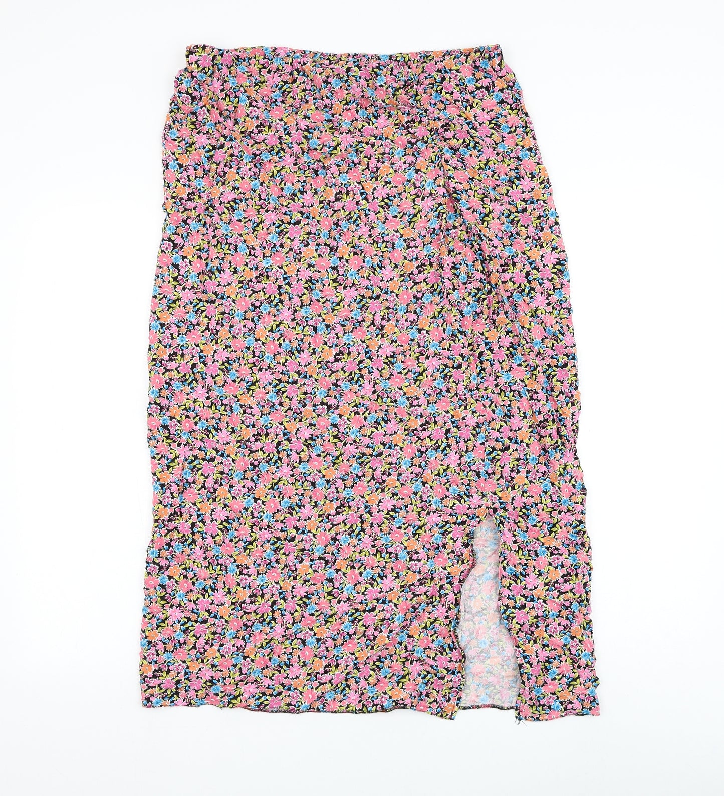 George Womens Multicoloured Floral Viscose Straight & Pencil Skirt Size 14