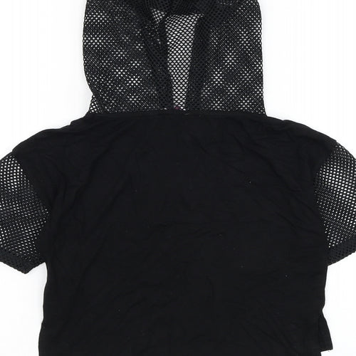 Pineapple Girls Black Viscose Pullover Hoodie Size 7-8 Years Pullover - Pineapple Mesh Detailing