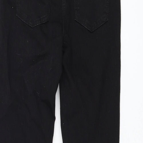 NEXT Girls Black Cotton Skinny Jeans Size 9 Months Regular Zip - Distressed