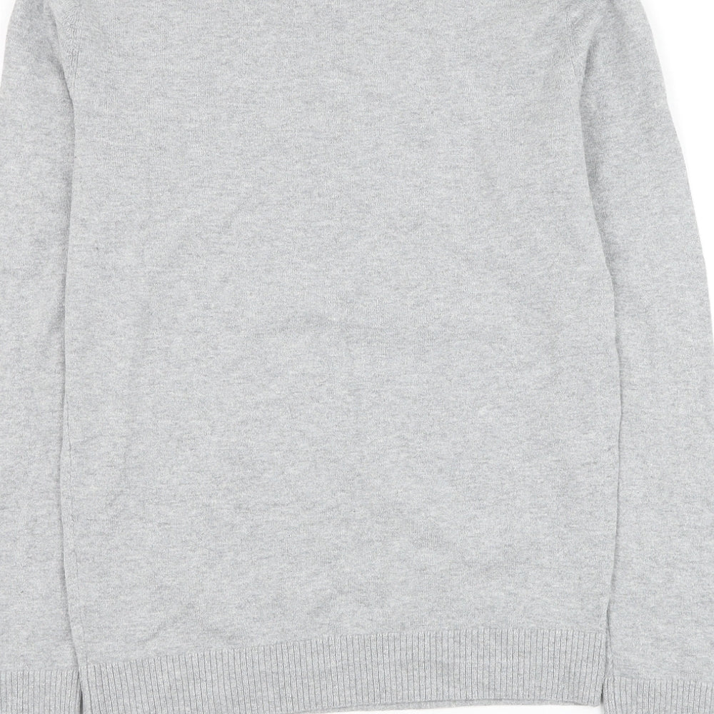 H&M Boys Grey Round Neck Cotton Pullover Jumper Size 10-11 Years Pullover