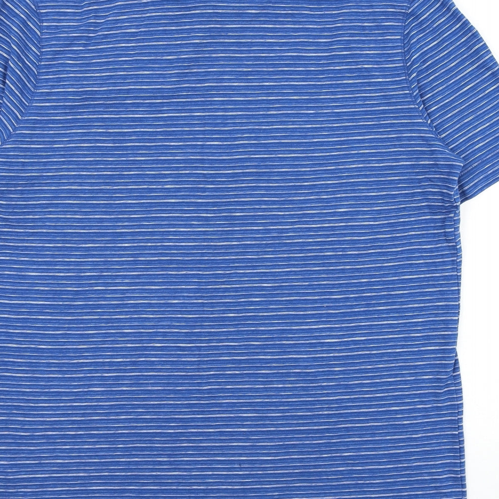 Banana Republic Mens Blue Striped Cotton Polo Size M Collared Button
