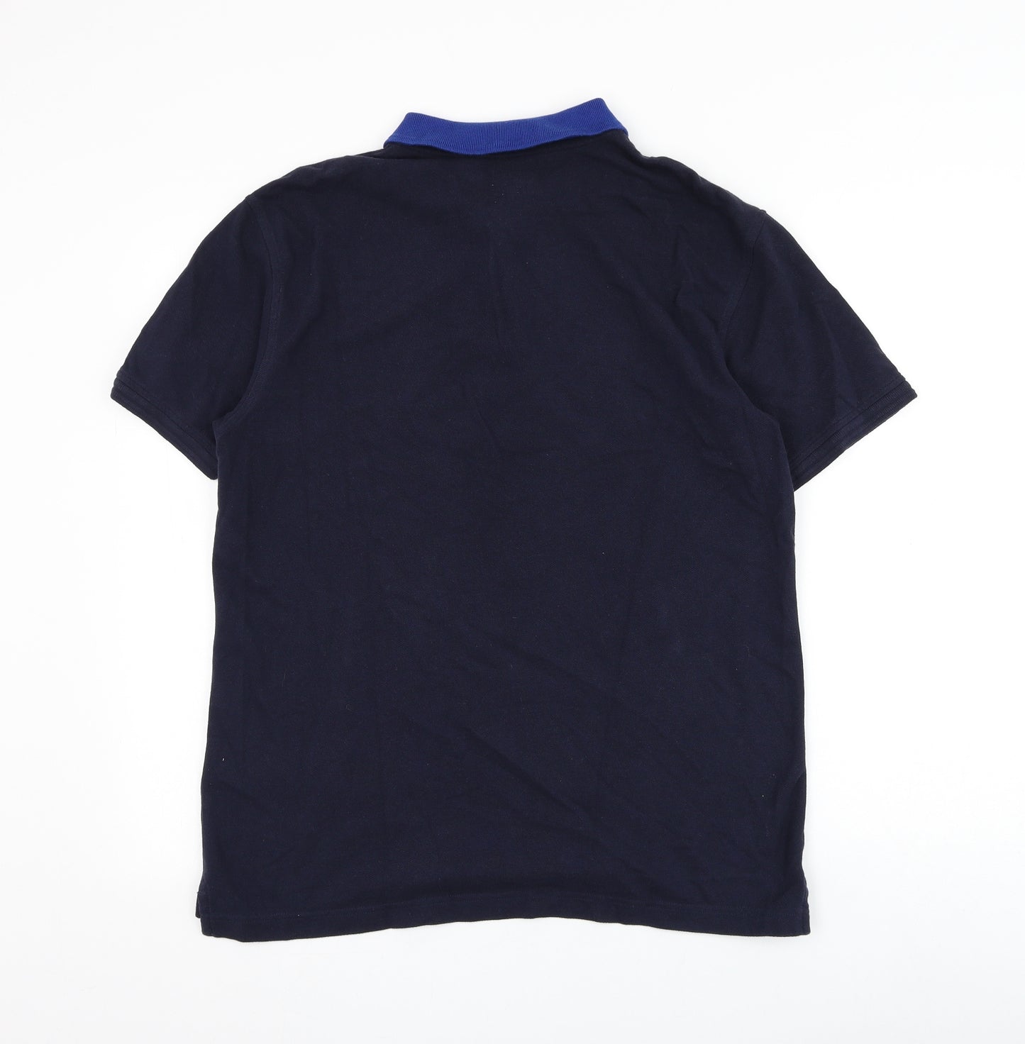 Signature by Levi Strauss & Co. Mens Blue Striped Cotton Polo Size M Collared Button