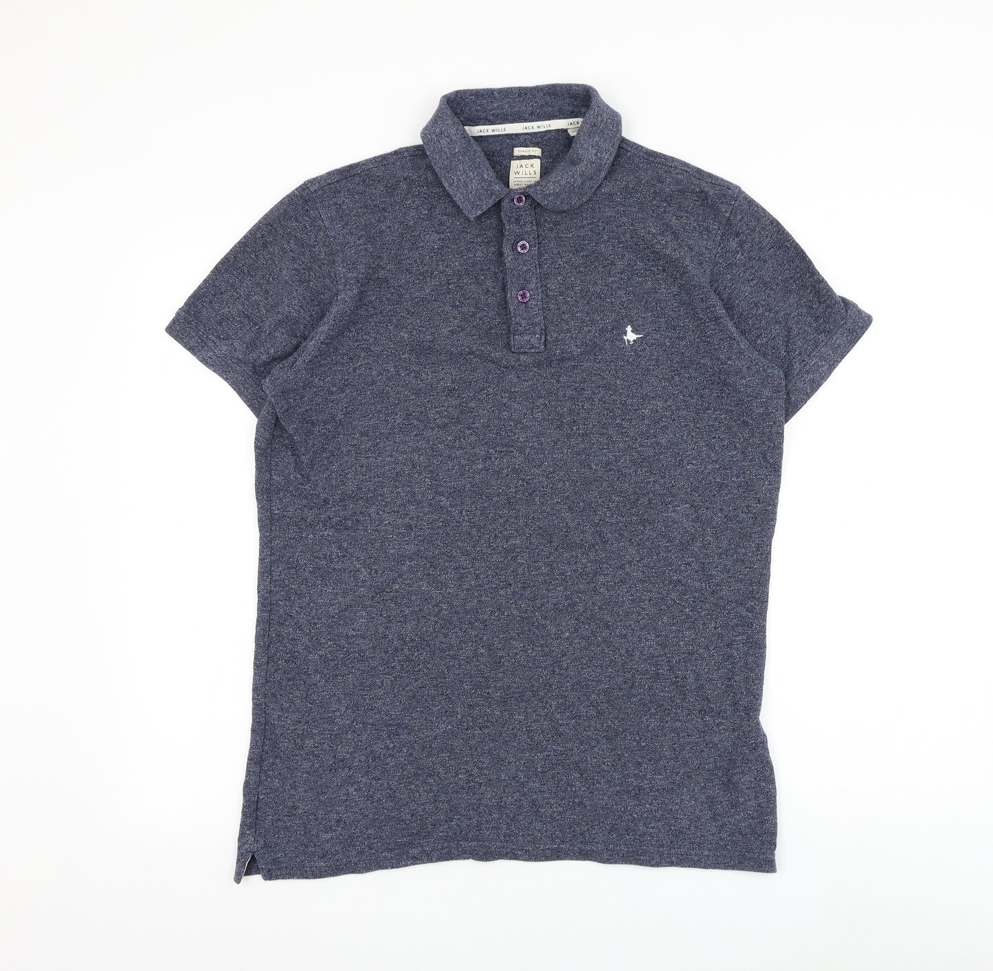 Jack Wills Mens Blue Cotton Polo Size S Collared Button